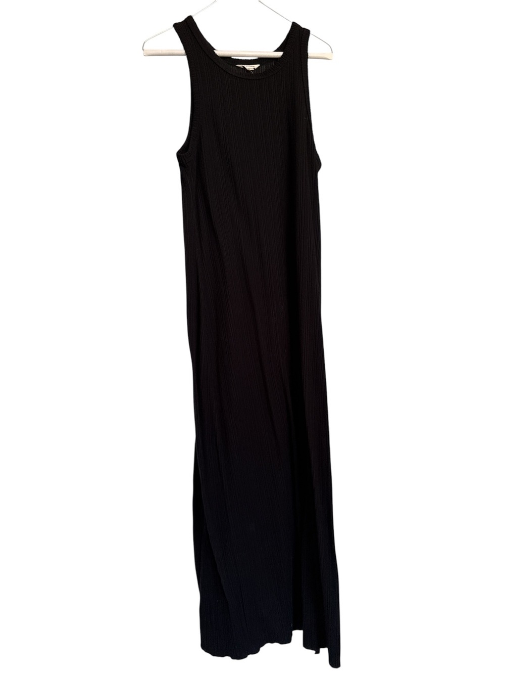 Splendid Black Sleeveless Ribbed Maxi Dress
